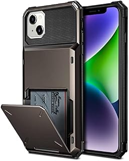 Coolden Compatible with iPhone 14 Plus Case Wallet Case Armor Shockproof Case 4 Card Pocket Protective Case Heavy Duty Hard Back Flip Card Holder Slot Case Cover for iPhone 14 Plus Phone Case-Gun