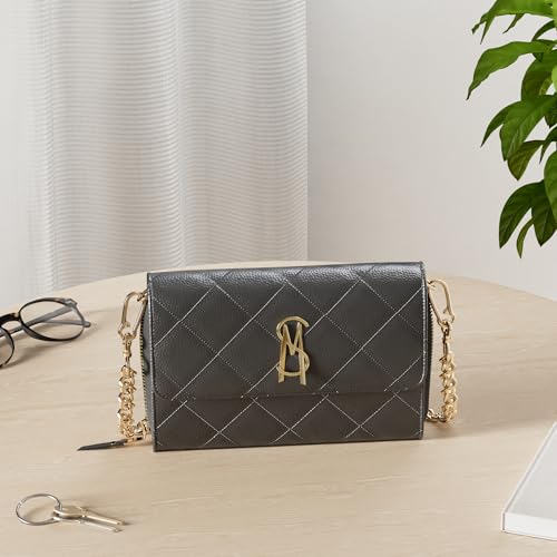 Steve Madden Womens Steve Madden CARINA Wallet Crossbody, Black, One Size US