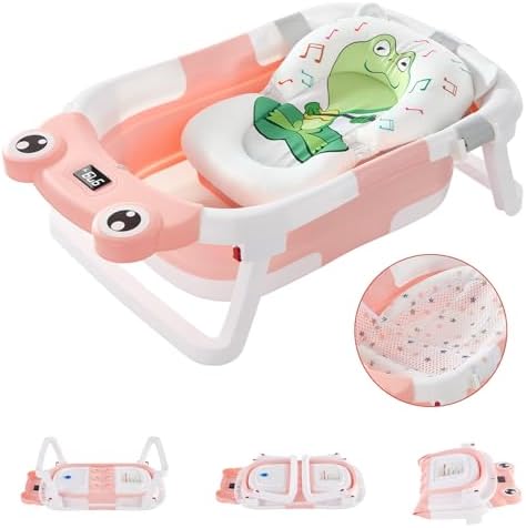 Babyhug Foldable Bathtub with Cushion - Pink