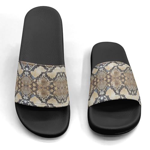 Pitovozu Snake Skin Slippers for Women Men Comfotable Sandals Non Slip Home Bedroom Pool Shower Outdoor Slide Slippers4