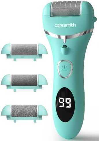 Caresmith Bloom Callus Remover for Feet Electronic | Foot Scrubber for Dead Skin | 3 Crystal Quartz Heads suitable for Dead Skin Remover | Pedicure kit for Women as Foot Cleaner