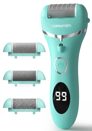 Caresmith Bloom Callus Remover for Feet Electronic | Foot Scrubber for Dead Skin | 3 Crystal Quartz Heads suitable for Dead Skin Remover | Pedicure ki