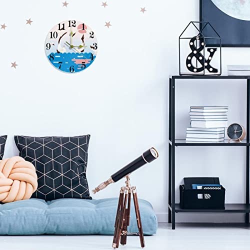 Horloge murale ronde Albatross silencieuse pour cuisine et bureau