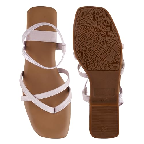 Image of SilverArrow womens Breeza Flat Sandal, Fashion Sandals with Strap, Suitable for Fusion Outfit