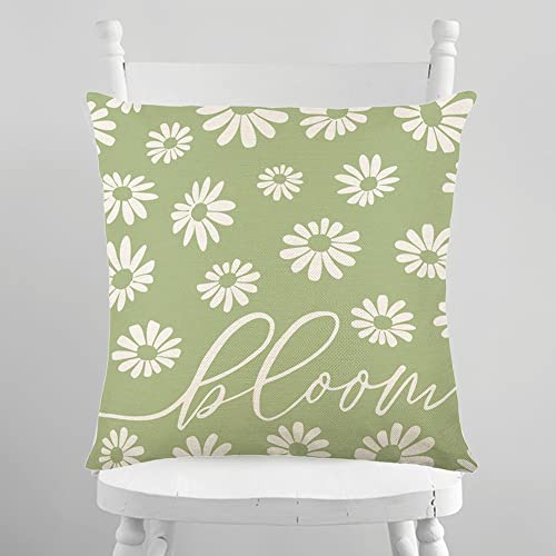 Gaonini Spring Summer Pillow Covers 18X18 Set Of 4, Daisy Decorative Throw Pillow Covers Outdoor, Hello Sunshine Home Sweet Home Bloom Floral Spring Pillows Summer Decorations For Home Sofa Couch #TOP7