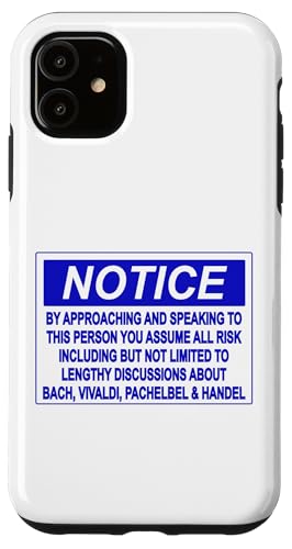 iPhone 11 Notice Sign-Baroque Composers-Bach,Vivaldi,Pachelbel,Handel Case