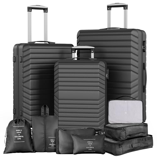 10 Piece Luggage Sets, 3 Piece Suitcase Set, 20 Carry on Luggage, 24 and 28 Checked Luggage with 7PC Packing Cubes image 5