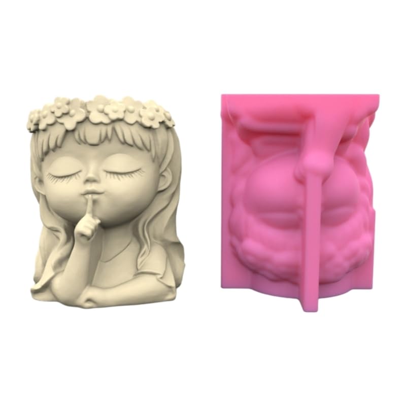 Moule silicone pot de fleurs fille couronne démoulage facile