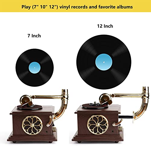 Vintage Retro Classical Gramophone Vinyle Lecteur Enregistreur stéréo 3,5 mm Audio Blue Tooth 4.2/ Aux-in/Aux-out/Entrée… - Les Beatles, Paul McCartney, John Lennon, RIngo Starr, George Harrison Vintage Retro Classical Gramophone Vinyle Lecteur Enregistreur stéréo 3,5 mm Audio Blue Tooth 4.2/ Aux-in/Aux-out/Entrée… – Image 3