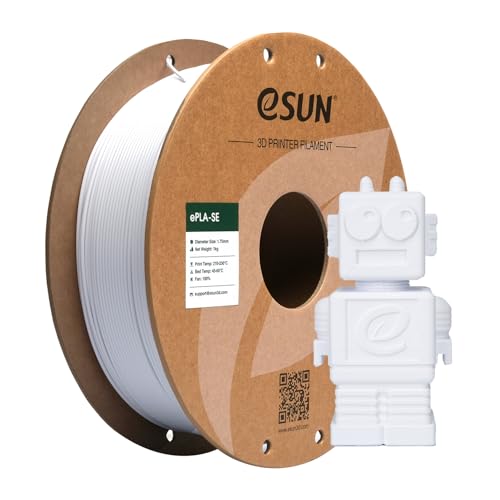 eSUN PLA Filamento 1.75mm, PLA Basic 3D Impresora Filamento Precisión Dimensional +/- 0.05mm, Carrete de 1KG (2.2 LBS) PLA Rápido para 3D Impresoras,Blanco Frío