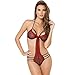 Rene Rofe Strappy Lace Teddy, Black, Small/Medium