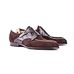 Costoso-Italiano-Goodyear-Welted-Eastbourne-Mens-Brown-Croc-Print-Leather-Suede-Formal-Slip-On-Buckle-Monk-Strap-Shoes-with-Violin-Leather-Sole
