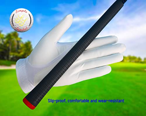 Simple Symbol Men's Raingrip Golf Glove Two Pack,Hot Wet Weather Comfort,（Two Left Hands Or Two Right Hands Or One Pair） Four Colors To Choose From White/Green/Navy Blue/Grey(White,Xl,Left) #TOP7