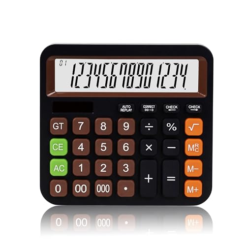 Image of Arsenio New Colorful Mechanical Calculator Easy to Press Button 12 Digit Large Display Calculator for School Office Business Home (Multicolor) (Design-06)