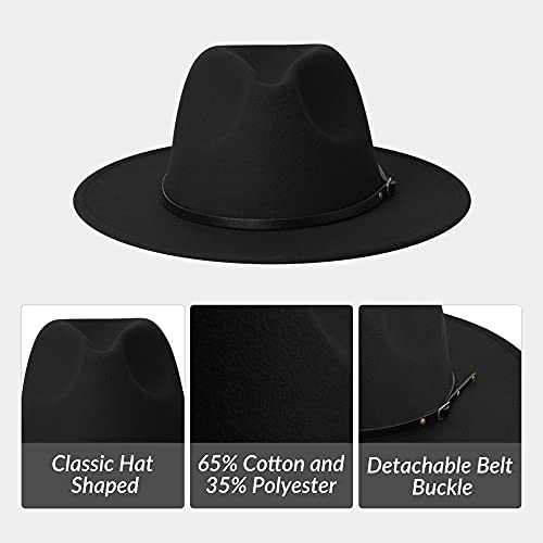 Kids Classic Wide Brim Fedora Hat Children Boys And Girls Felt Hat With Belt Buckle #TOP2