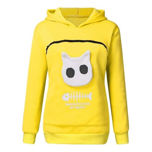 Sweat à capuche en sherpa isolant avec grande poche de transport pour chat domestique