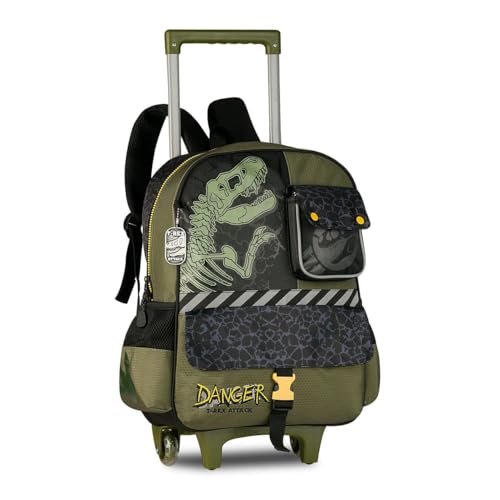 Mochila Carrinho Escolar Infantil Dinossauro T-Rex