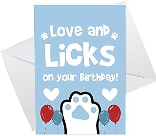 Red Ocean Happy Birthday Card From The Dog Pet Theme Novelty Card For Dog Lover Mum Dad Husband Wife