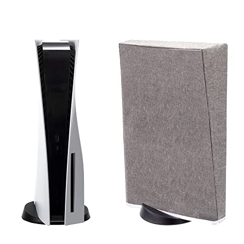 QIMEI-SHOP Funda Protectora para PS5 Cubierta Antipolvo para PS5 Compatible con Playstation 5 Console Digital & Disk Version Vertical