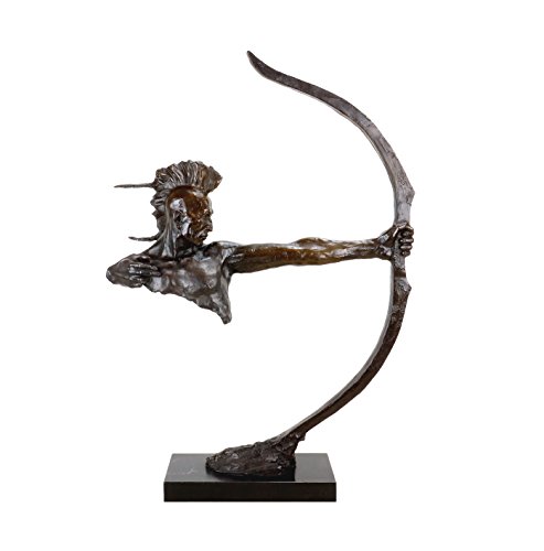 Large Indian Bronze Statue - Limited Indian Sculpture - Indian With Bow - Iroquois - Indian Bronze Warrior - Wild West Sculpture For Sale - Frederic Sackrider Remington #TOP2