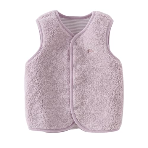 DAVE&BELLA Reversible Sherpa Fleece Vest for Toddler Boys Girls