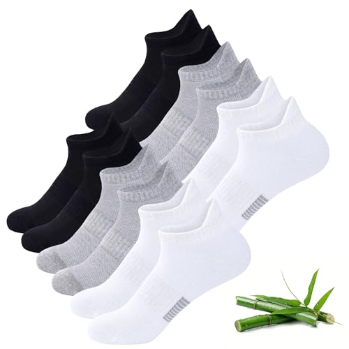 Image of Niorasen Ankle Socks for Women, 6 Pairs Breathable Bamboo Viscose Low Cut Thin Socks,Moisture Wicking Casual Sports Running