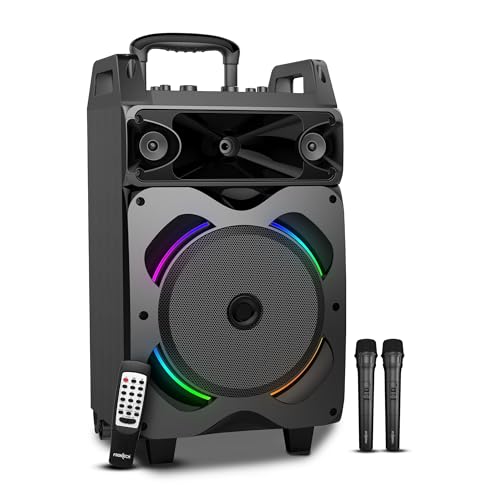 Image of FRONTECH Smash Multimedia Wireless Trolley Speaker 60W 5.0 Bluetooth Speaker with RGB Party Lights, Wireless Mic - 1 Year Warranty (SW-0175, Black)