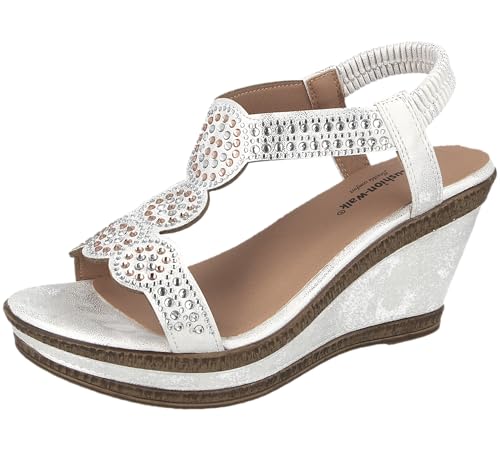 Sandales compensées blanches femme pour un confort de marche quotidien