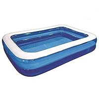 Hillington 10ft Inflatable Swimming Pool - Outdoor Paddling Pool for Kids and Adults - Quick Set Rectangular Inflatable Pool Garden with Durable Vinyl, Fast Inflation, Safety Valve, Hose Adaptor