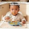 Eascrozn 2 Pack Baby Plates with Suction, 2 Pack Silicone Forks and Spoons Set, Baby Led Weaning Supplies, BPA Free, Toddler Utensils for Feeding Essentials #4