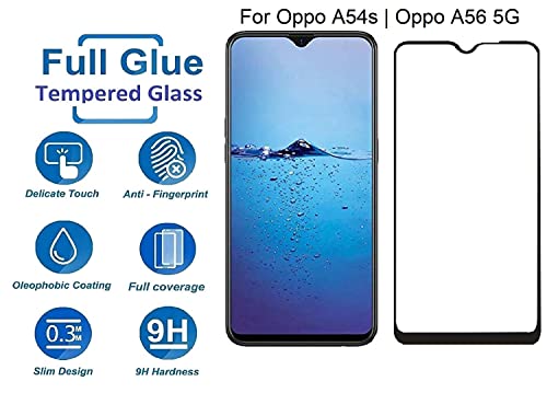 Image of Screen Protector for Oppo A56 5G | Oppo A54s (Black) Tempered Glass Edge-to-Edge 6D Screen Guard With Installation Kit