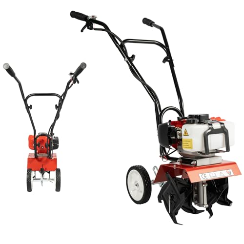 52CC Gartenfräse Benzin 2-Takt Benzin Gartenfräse Gartenhacke Motorhacke Bodenfräse Kultivator 6500 RPM