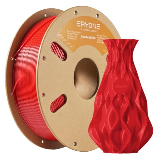 ERYONE PETG Filament 1,75 mm, 3D Printer Filament PETG, +/- 0,03 mm, 1 kg/Spool,Red