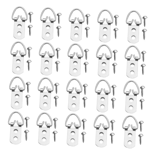 Image of Outanaya 20pcs Heavy Duty d Hangers Strong Load Capacity Hooks for Wall Hanging Pictures Clothes and Artwork Easy Installation d Shaped Picture Frame Hardware