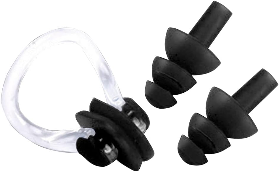 Waterproof Anti-uv Glasses with Earplugs Adjustable Swimming Goggles Nose Clip Men Women Water Sports Eyewear