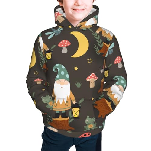 Gnome Insect Frog Kids Pullover Hoodies Boys Sweatshirts Girls Athletic Clothes with Pocket2