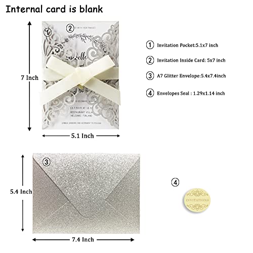 Fashmade FASHMADE-PO-001 50Pcs Laser Cut Wedding Invitation thumb #1