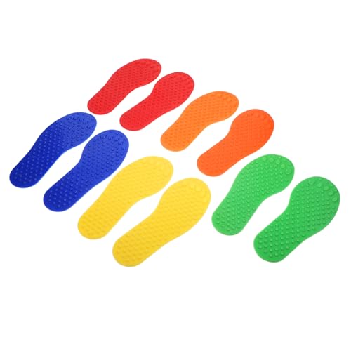 MUSISALY 10Pcs Foot Shaped Sports Training Markers Easy to Install and Remove Versatile Court Spot Markers for Soccer Tennis Gym Use for Court Marking and Practice Sessions