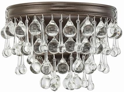 Crystorama Calypso 2 Light Crystal Teardrop Vibrant Bronze Sconce