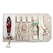 WUDUOA Portable White Jewelry Bag Cosmetic Clutch, Fashionable Travel Jewelry Storage Organizer, Gift for Girls