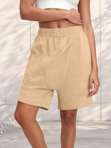 KISSMODA Women Bermuda Sweat Shorts High Waist Pockets Summer Lounge Workout Shorts — view 5
