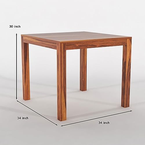 Image of Sheesham Wooden 4 Seater Dining Table with Chairs Dining Set for Dining Room - Wooden Dining Table 4 Seater Modern Dining Table Set of 4 for Hotel Restaurant (Design 22)
