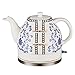 Czajnik Ceramiczny Czajnik Bezprzewodowy Czajnik-Retro 1L Dzbanek， 1200W Woda Szybka Na Herbatę， Kawa， Zupa， Płatki Owsiane-Wyjmowana Podstawa， Ochrona Przed Gotowaniem Na Sucho-Niebieski I Czerwony