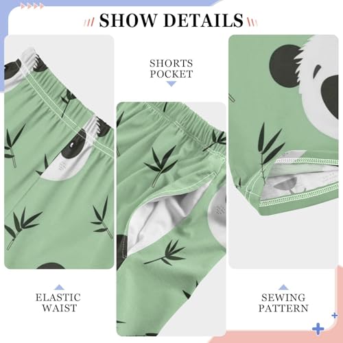 Pajama Bottoms, Cute Panda Head Pattern Sleeping Pant Lounge Wear Pajamas Long Pants Sleepwear Pjs4