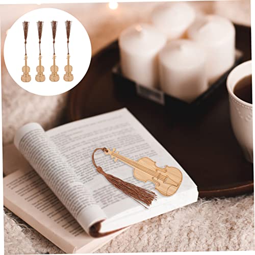 Marque Pages Violon anti-pages cornées, solution de lecture pratique avec pompons - 6