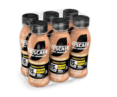 Suplemento Alimentar UHT Nescafé Pro-Energy Capuccino Clássico 15g proteína 270ml - Pack c... Suplemento Alimentar UHT Nescafé Pro-Energy Capuccino Clássico 15g proteína 270ml - Pack c...