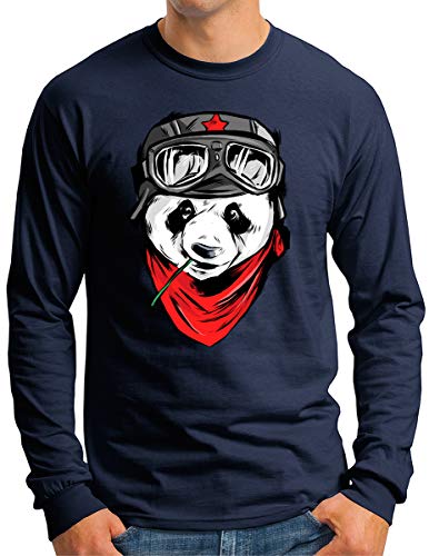 T-shirt manches longues homme OM3 bleu marine XL avec motif avion