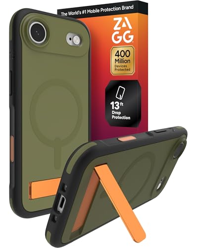 Image of ZAGG Sedona Snap Case with Kickstand for iPhone Air - Green Sea Kelp, Drop Protection (13ft /4m), Multi-Layer Protection, with Camera Button, MagSafe Phone Case with Impact-Absorbing Bumpers