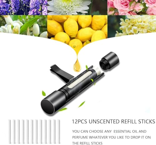 Image of 2 PCS Car Diffuser Vent Clips, Essential Oil Car Vent Clip Car Air Freshener Aromatherapy Fragrance Diffuser Air Vent Clips Car Decor with 12 Unscented Refill Sticks