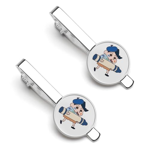 クレヨンしんちゃん 風間トオル ネクタイピン 2枚セット メンズ ネクタイクリップ タイタック おしゃれ アクセサリー お洒落 ビジネス 紳士 スーツ用 日常仕事 冠婚葬祭 入学式 二次会 記念日 父の日 プレゼント